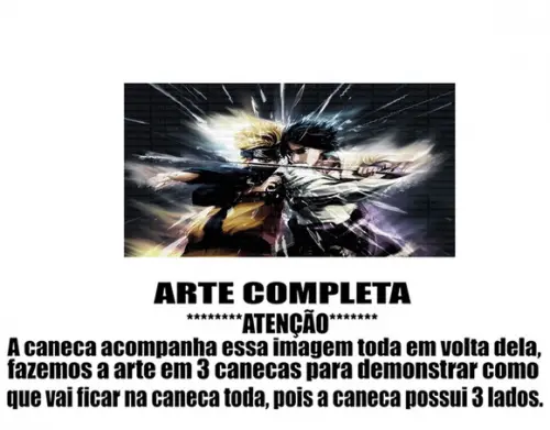 Caneca Polímero Naruto e Sasuke Personalizada