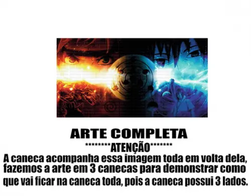 Caneca Polímero Naruto e Sasuke Personalizada