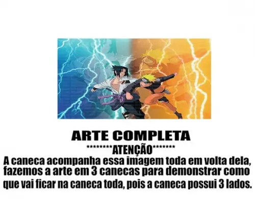 Caneca Polímero Naruto e Sasuke Personalizada