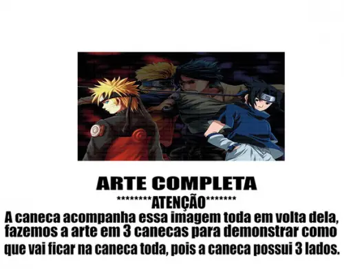 Caneca Polímero Naruto e Sasuke Personalizada