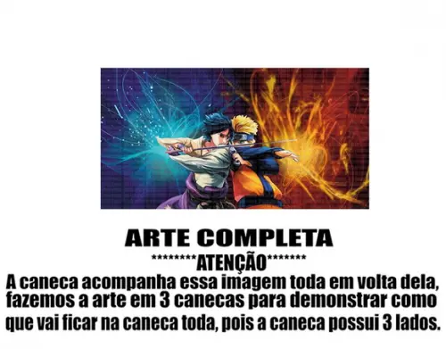 Caneca Polímero Naruto e Sasuke Personalizada