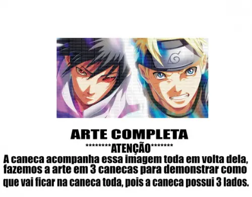 Caneca Polímero Naruto e Sasuke Personalizada