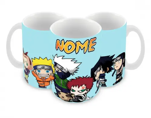 Caneca Polímero Naruto Seu Nome Personalizada