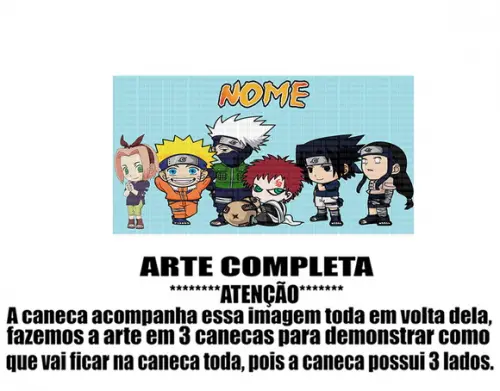 Caneca Polímero Naruto Seu Nome Personalizada