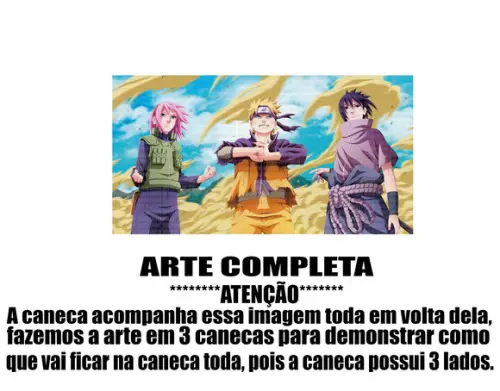 Caneca Polímero Naruto Time 7 Personalizada