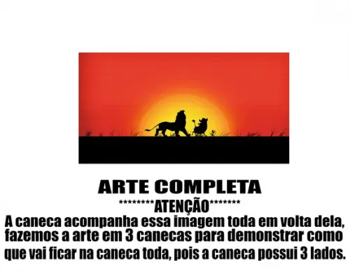 Caneca Polímero o Rei Leão Hakuna Matata Personalizada
