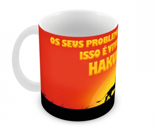 Caneca Polímero o Rei Leão Hakuna Matata Personalizada