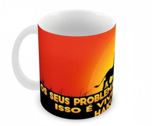 Caneca Polímero o Rei Leão Hakuna Matata Personalizada