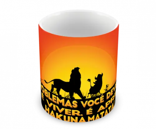 Caneca Polímero o Rei Leão Hakuna Matata Personalizada