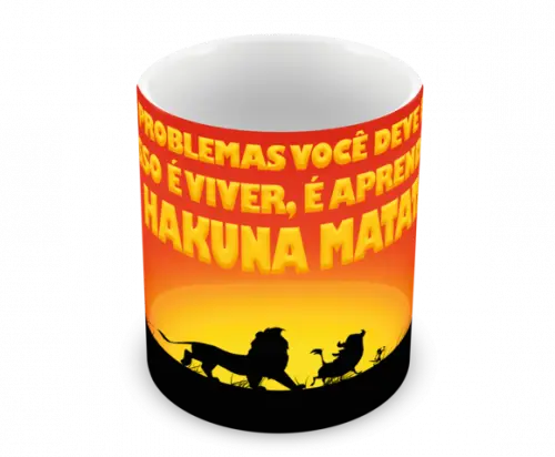 Caneca Polímero o Rei Leão Hakuna Matata Personalizada