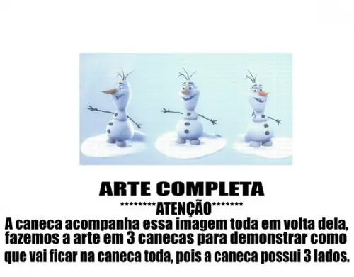 Caneca Polímero Olaf Frozen Personalizada