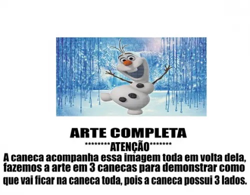 Caneca Polímero Olaf Frozen Personalizada
