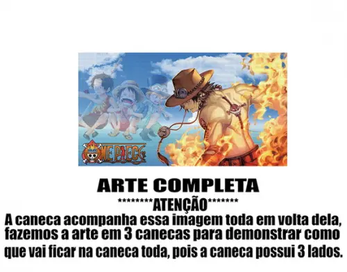 Caneca Polímero One Piece Ace Personalizada