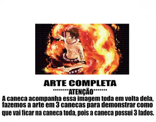 Caneca Polímero One Piece Ace Personalizada