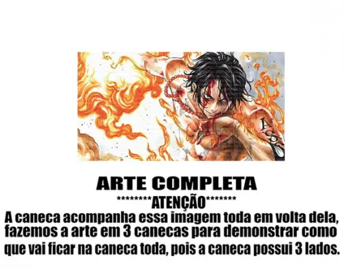 Caneca Polímero One Piece Ace Personalizada