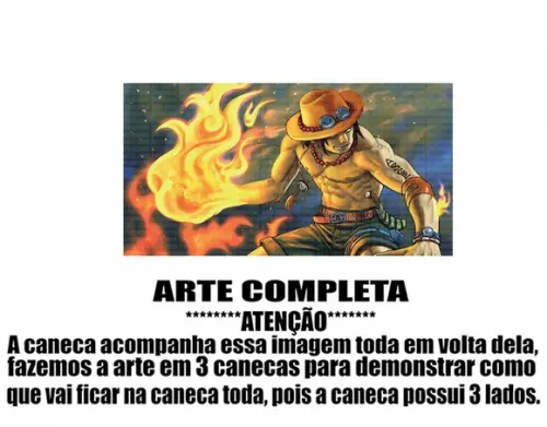 Caneca Polímero One Piece Ace Personalizada