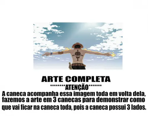 Caneca Polímero One Piece Ace Personalizada