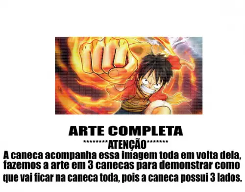 Caneca Polímero One Piece Luffy Personalizada