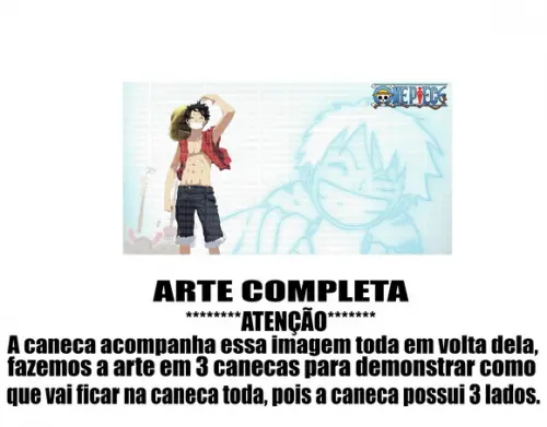 Caneca Polímero One Piece Luffy Personalizada
