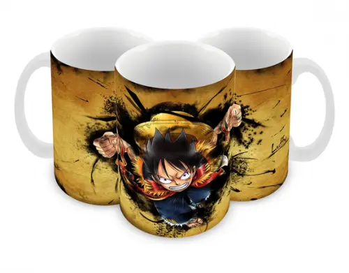 Caneca Polímero One Piece Luffy Personalizada