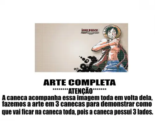 Caneca Polímero One Piece Luffy Personalizada