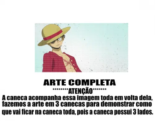 Caneca Polímero One Piece Luffy Personalizada