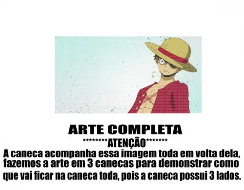 Caneca Polímero One Piece Luffy Personalizada