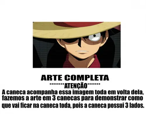 Caneca Polímero One Piece Luffy Personalizada