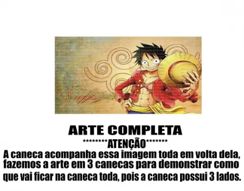 Caneca Polímero One Piece Luffy Personalizada