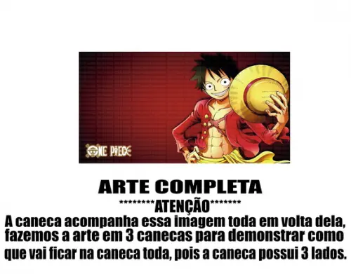 Caneca Polímero One Piece Luffy Personalizada