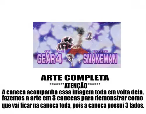 Caneca Polímero One Piece Luffy Snakeman Personalizada