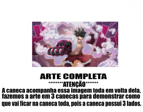 Caneca Polímero One Piece Luffy Snakeman Personalizada