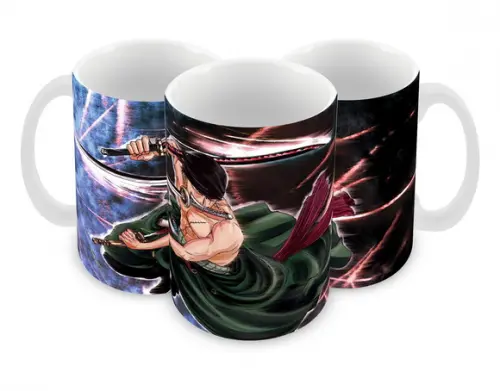 Caneca Polímero One Piece Zoro Personalizada