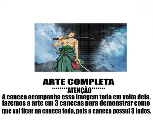 Caneca Polímero One Piece Zoro Personalizada