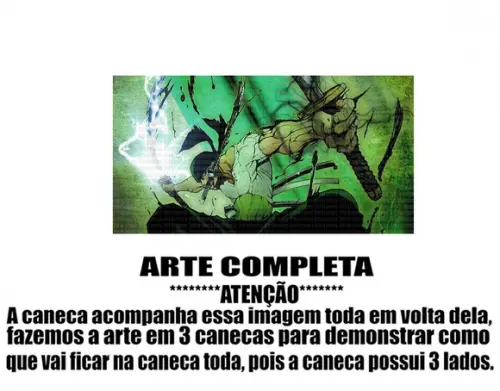 Caneca Polímero One Piece Zoro Personalizada