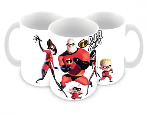 Caneca Polímero os Incríveis com Nome Personalizada