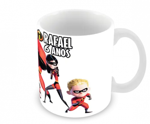 Caneca Polímero os Incríveis com Nome Personalizada