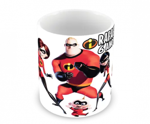 Caneca Polímero os Incríveis com Nome Personalizada