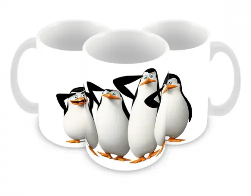 Caneca Polímero os Pinguins de Madagascar Personalizada