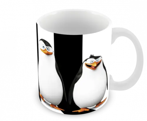 Caneca Polímero os Pinguins de Madagascar Personalizada