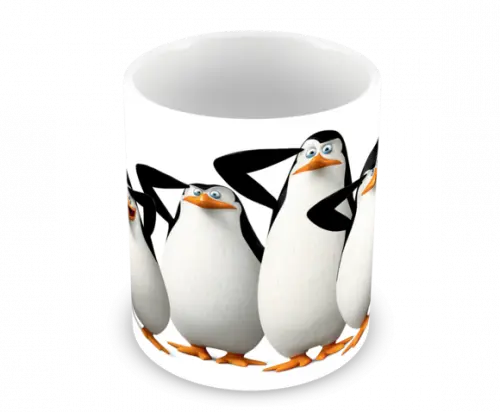 Caneca Polímero os Pinguins de Madagascar Personalizada