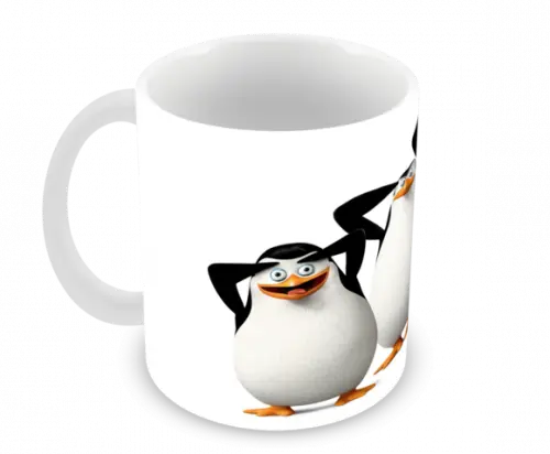 Caneca Polímero os Pinguins de Madagascar Personalizada