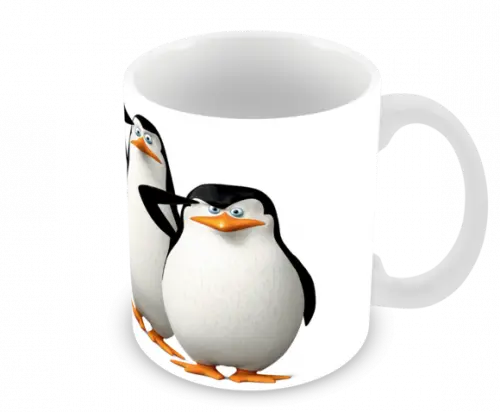Caneca Polímero os Pinguins de Madagascar Personalizada