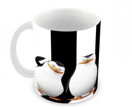 Caneca Polímero os Pinguins de Madagascar Personalizada