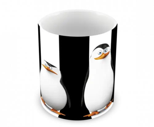 Caneca Polímero os Pinguins de Madagascar Personalizada