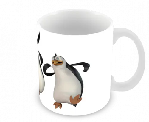 Caneca Polímero os Pinguins de Madagascar Personalizada