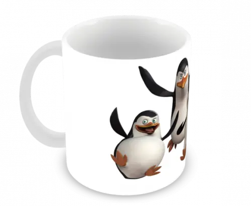 Caneca Polímero os Pinguins de Madagascar Personalizada