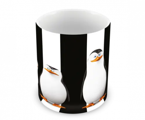 Caneca Polímero os Pinguins de Madagascar Personalizada
