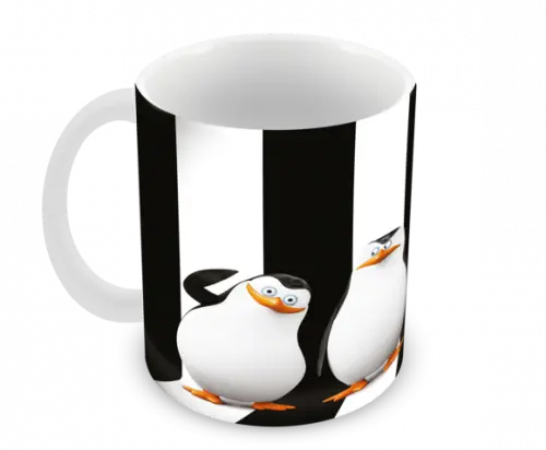 Caneca Polímero os Pinguins de Madagascar Personalizada