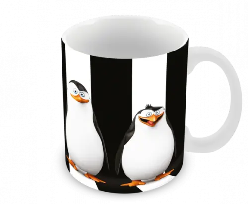 Caneca Polímero os Pinguins de Madagascar Personalizada
